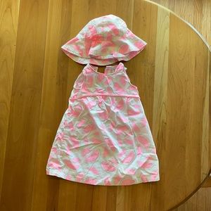 Watermelon print sundress and matching hat | 18 mos